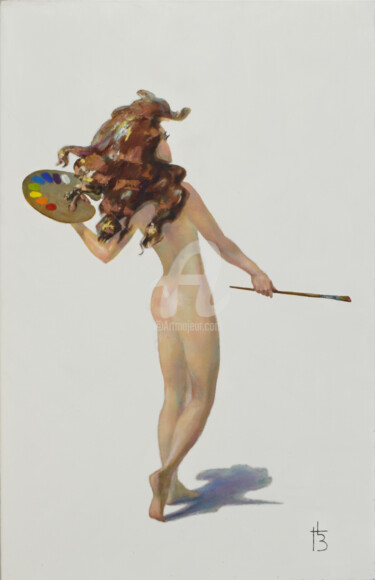 绘画 标题为“Girl Muse Painting” 由Gennady Zmitrovich, 原创艺术品, 油