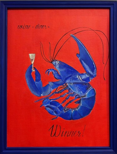 绘画 标题为“Lobster is blue on…” 由Nina Grighel, 原创艺术品, 丙烯