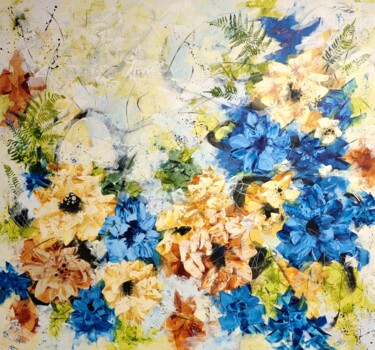 Painting titled "Memories" by Vera Hoi, Original Artwork, Acrylic Mounted on Wood Stretcher frame