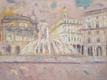 Pittura intitolato "Genova cromatica" da Domenico Asmone, Opera d'arte originale, Olio Montato su Telaio per barella in legno