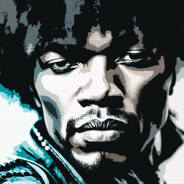 数字艺术 标题为“Jimi Hendrix No.2” 由Ninn, 原创艺术品, AI生成的图像