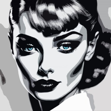 数字艺术 标题为“Audrey Hepburn No.1” 由Ninn, 原创艺术品, AI生成的图像