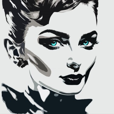 数字艺术 标题为“Audrey Hepburn No.3” 由Ninn, 原创艺术品, AI生成的图像