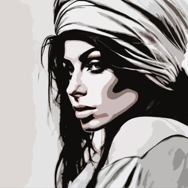 数字艺术 标题为“Amy Winehouse No.4” 由Ninn, 原创艺术品, AI生成的图像