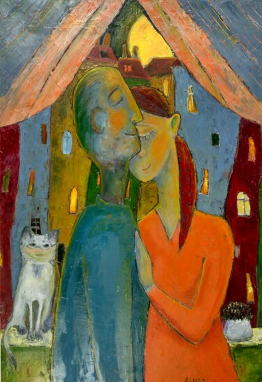 Painting titled "Just ... Together" by Albina Urbanek, Original Artwork, Oil