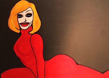 Pittura intitolato "RAFFAELLA CARRA'" da Loredana Lolo Gianolio, Opera d'arte originale, Acrilico Montato su Telaio per bare…
