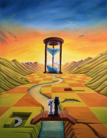 绘画 标题为“Time No.6” 由Asensir, 原创艺术品, 丙烯 安装在木质担架架上