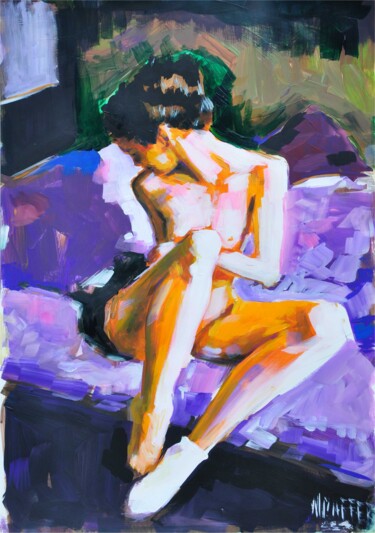 绘画 标题为“NUDE165” 由Muzaffer Bulut, 原创艺术品, 丙烯