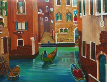 Peinture intitulée "VENISE TOUJOURS" par Pascal Ricochon, Œuvre d'art originale, Huile