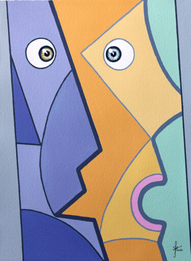 Peinture intitulée "Double Expression 3…" par Frederic Jacquet, Œuvre d'art originale, Acrylique