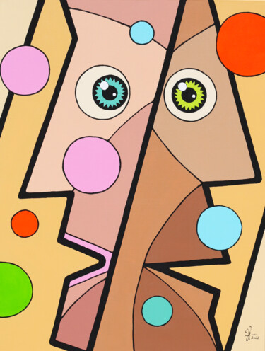 Peinture intitulée "Double Expression 4…" par Frederic Jacquet, Œuvre d'art originale, Acrylique