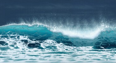 Painting titled "Sea energy" by Vitalii Kazantsev, Original Artwork, Oil