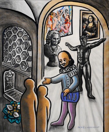 The Hall of Death vs. The Hall of Life (MM9) Pittura intitolato "The Hall of Death v…" da Noël Van Hoof, Opera d'arte originale, Acquarello