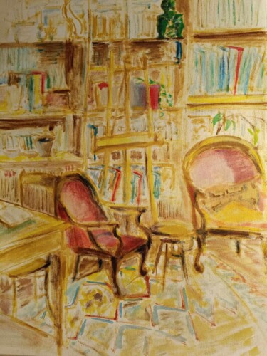 Ζωγραφική με τίτλο "Le petit salon" από Martin Jobert, Αυθεντικά έργα τέχνης, Λάδι