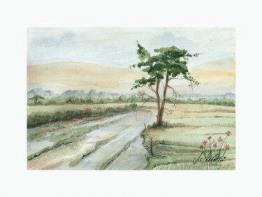 Peinture intitulée "ROAD" par Maciej Kłosowski, Œuvre d'art originale, Aquarelle