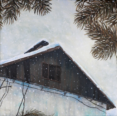 Painting titled "Home" by Maria Myassichsheva, Original Artwork, Acrylic Mounted on Other rigid panel