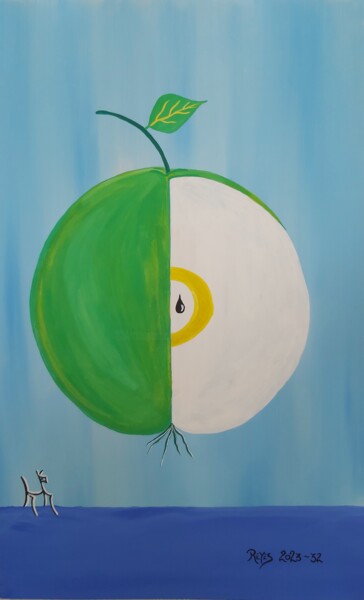 Pintura titulada "2023-32" por Reyes Solis Fernandez, Obra de arte original, Témpera