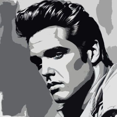 数字艺术 标题为“Elvis Presley No.2” 由Ninn, 原创艺术品, AI生成的图像