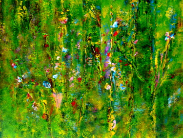 Peinture intitulée "Zauberwald (2)" par Blanka Mandel, Œuvre d'art originale, Acrylique Monté sur Carton