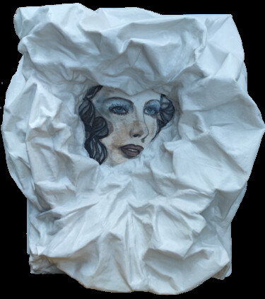 Scarlett Sculpture intitulée "Scarlett" par Pénellope Van Haver, Œuvre d'art originale, Fibre Textile Monté sur Châssis en bois