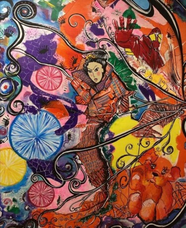 绘画 标题为“Geisha Mori heidari…” 由G6k Adams, 原创艺术品, 丙烯
