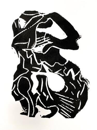 Gravures & estampes intitulée "24-01-12   encre" par Marie-Claude Baldi, Œuvre d'art originale, Encre