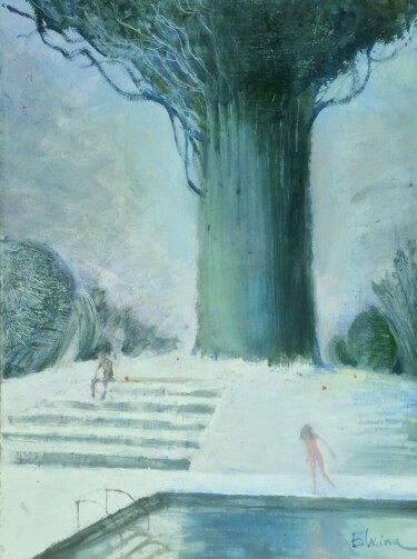 Well, I need a fur coat Painting titled "Well, I need a fur…" by Julia Elkina, Original Artwork, Oil