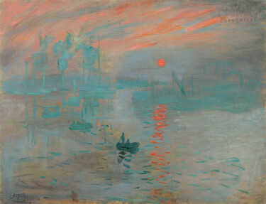 4517, impression soleil levant, inspiré de MONET Peinture intitulée "4517, impression so…" par Aupalt, Œuvre d'art originale, Huile Monté sur Châssis en bois