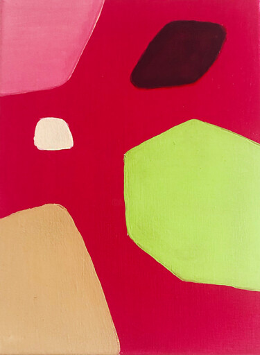 Painting titled ""Kir framboise"" by Giulia Simeone, Original Artwork, Acrylic Mounted on Wood Stretcher frame