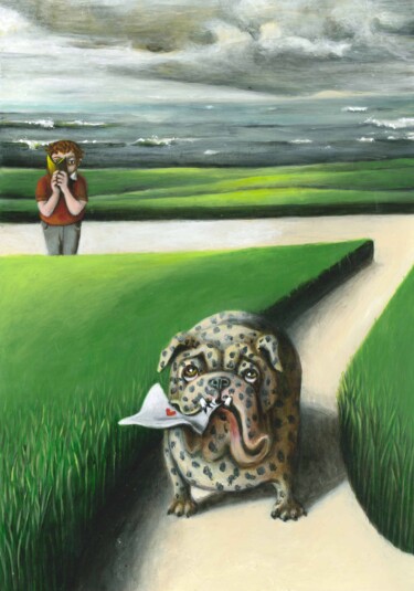 Peinture intitulée "Messager d'Amour" par Emmanuelle Pellet, Œuvre d'art originale, Acrylique Monté sur Carton