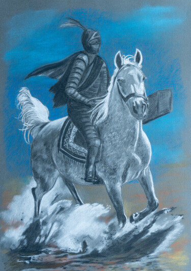 Z serii Kwiatolandia: Władca Krainy Czarnego Koloru Schilderij getiteld "Z serii Kwiatolandi…" door Zbigniew Popadiuch, Origineel Kunstwerk, Pastel