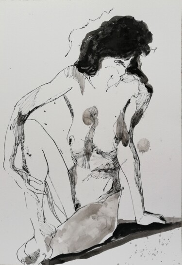 Sunbathing 图画 标题为“Sunbathing” 由Jelena Djokic, 原创艺术品, 墨