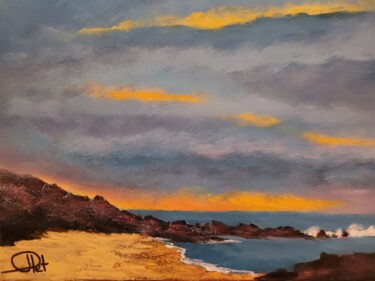 Peinture intitulée "lumière du soir 2" par Jean-Claude Plet, Œuvre d'art originale, Acrylique Monté sur Châssis en bois
