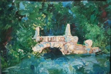 Painting titled "Мостик в Кратово" by Anna Bazan, Original Artwork, Oil