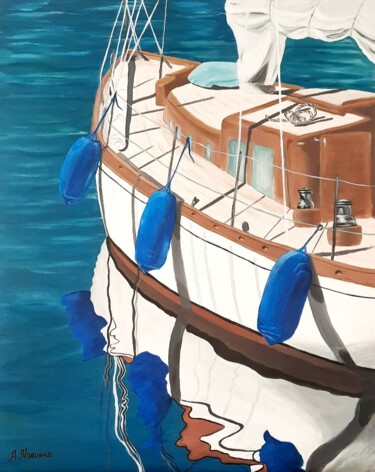 Painting titled "PEACEFUL MORNING" by Ana Noronha, Original Artwork, Acrylic Mounted on Cardboard