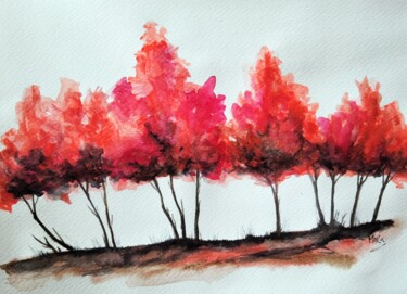 Painting titled "Súbitos reflejos" by Mora Castela, Original Artwork, Watercolor