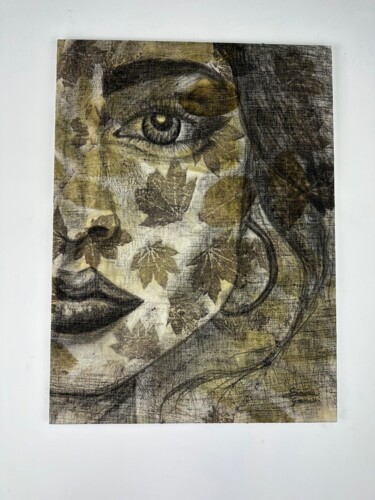 Peonia Drawing titled "Peonia" by Serena Grassetti, Original Artwork, Charcoal Mounted on Wood Stretcher frame