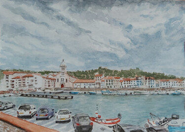 Schilderij getiteld "PUERTO DE LA COSTA…" door Quin, Origineel Kunstwerk, Aquarel