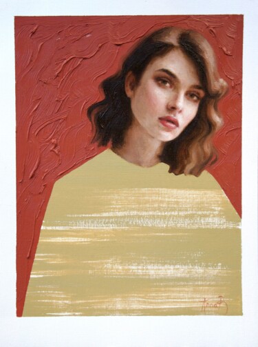 ORIGINAL OIL PAINTING SERIES COLLECTION WOMAN IN JACKET Painting titled "ORIGINAL OIL PAINTI…" by Anna Bernadskaya, Original Artwork, Oil