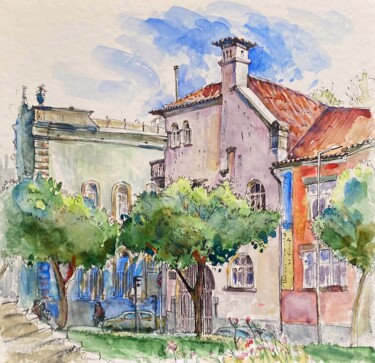 绘画 标题为“View of Jardim da S…” 由Anastasiia Potelova, 原创艺术品, 水彩