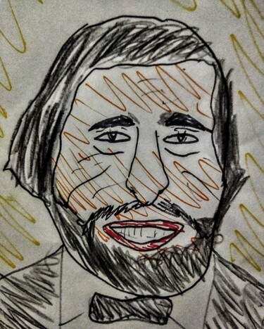 Dessin intitulée "Luciano Pavarotti" par Iheb Gharbi, Œuvre d'art originale, Marqueur