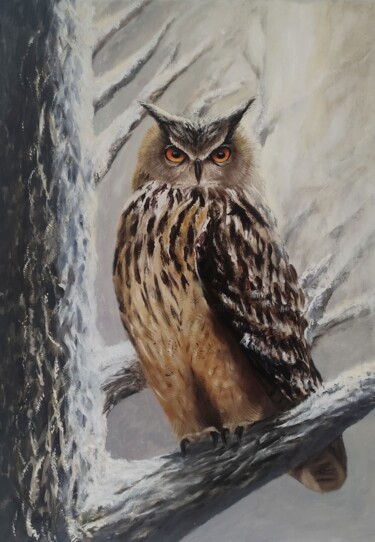 绘画 标题为“Оwl” 由Nina Fedotova, 原创艺术品, 油