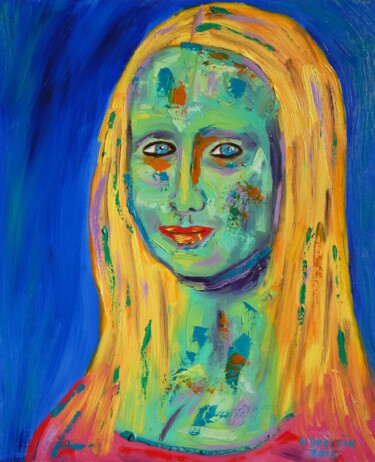 绘画 标题为“MONA LISA 2” 由Arnaud Broutin, 原创艺术品, 油 安装在木质担架架上