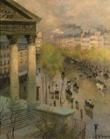 Boulevard de la Madeleine à Paris Peinture intitulée "Boulevard de la Mad…" par Frits Thaulow, Œuvre d'art originale, Huile