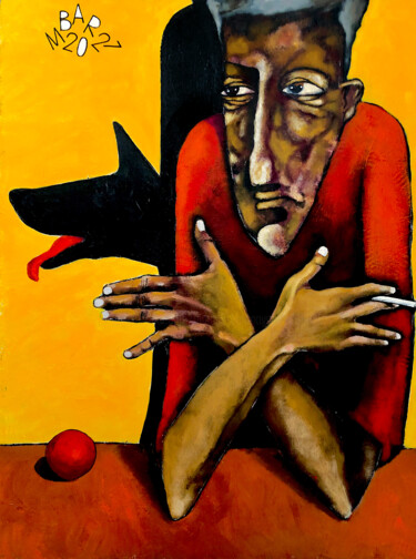 绘画 标题为“Playing with a shad…” 由Mikhail Baranovskiy, 原创艺术品, 丙烯 安装在木质担架架上