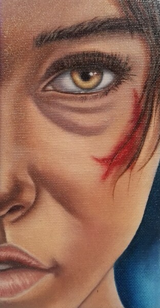 绘画 标题为“peinture portrait f…” 由Steivan Loundou, 原创艺术品, 油 安装在木质担架架上