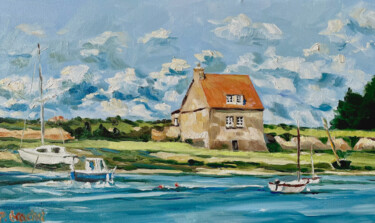 Peinture intitulée "Le moulin à marée d…" par Pascal Brachet, Œuvre d'art originale, Huile
