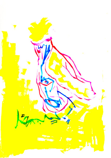 제목이 "Neon Contemplation"인 미술작품 Anna Gaikovich로, 원작, 아크릴 기타 단단한 패널에 장착됨