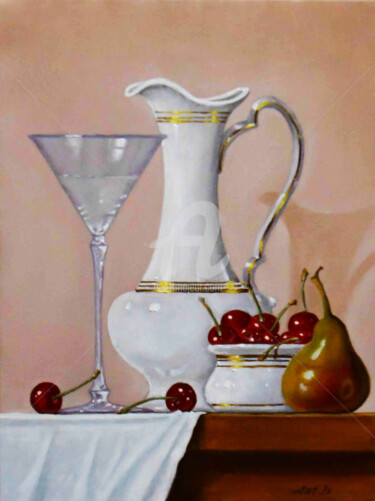 绘画 标题为“"Still Life with Pe…” 由Arthuris, 原创艺术品, 油