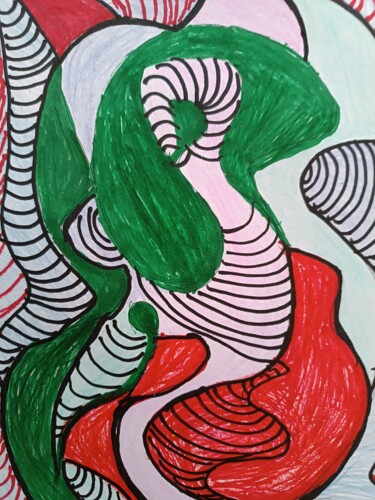 "Mkhgfd" başlıklı Tablo Messaouda Bellout tarafından, Orijinal sanat, Kalem